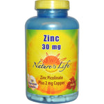 Nature's Life, Zinc, 30 mg, 250 Vegetarian Capsules - The Supplement Shop