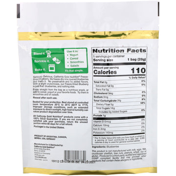 California Gold Nutrition, Foods, Freeze-Dried Blueberry, Ready to Eat Whole Freeze-Dried Berries, 1 oz (28 g)