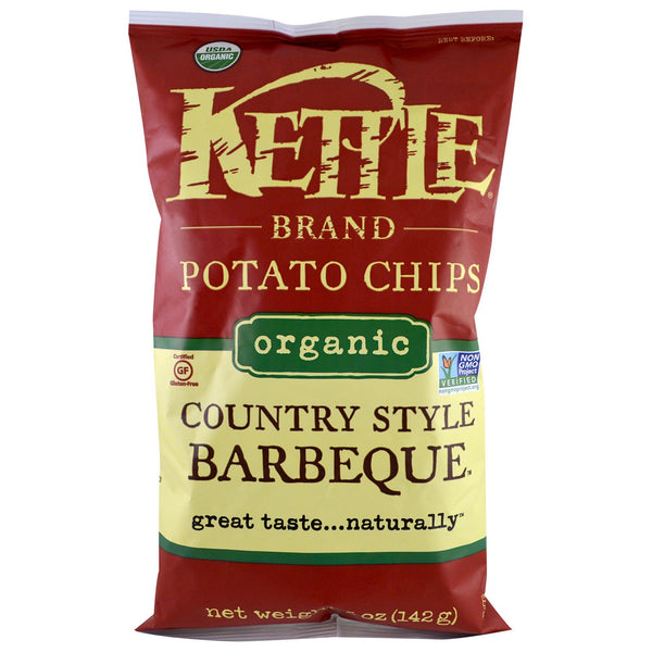 Kettle Foods, Organic Potato Chips, Country Style Barbeque, 5 oz (142 g) - The Supplement Shop