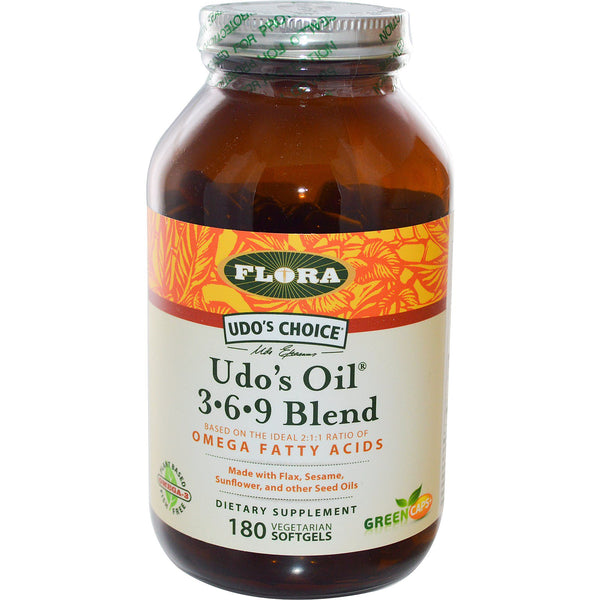 Flora, Udo's Choice, Udo's Oil 3-6-9 Blend, 180 Vegetarian Softgels - The Supplement Shop