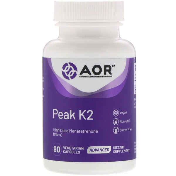 Advanced Orthomolecular Research AOR, Peak K2, 90 Vegetarian Capsules - The Supplement Shop