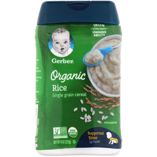 Gerber, Single Grain Cereal, Organic Rice, 8 oz (227 g) - The Supplement Shop