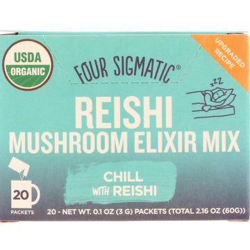 Four Sigmatic, Reishi, Mushroom Elixir Mix, 20 Packets, 0.1 oz (3 g) Each