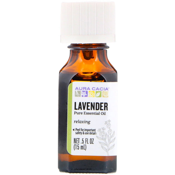 Aura Cacia, Pure Essential Oil, Lavender, .5 fl oz (15 ml) - The Supplement Shop