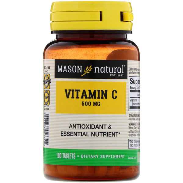 Mason Natural, Vitamin C, 500 mg, 100 Tablets - The Supplement Shop