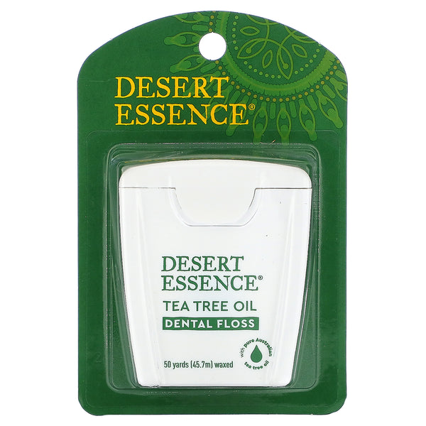 Desert Essence, Tea Tree Oil Dental Floss, Waxed, 50 Yds (45.7 m) - The Supplement Shop