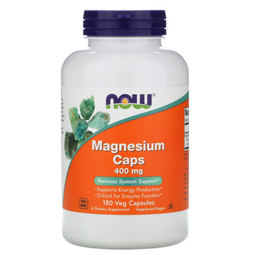 Now Foods, Magnesium Caps, 400 mg, 180 Veg Capsules