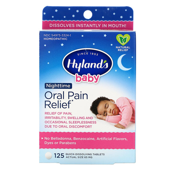 Hyland's, Baby, Oral Pain Relief Nighttime, 125 Quick-Dissolving Tablets - The Supplement Shop