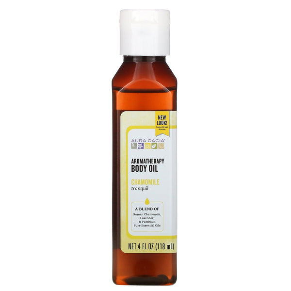 Aura Cacia, Aromatherapy Body Oil, Chamomile, 4 fl oz (118 ml) - The Supplement Shop