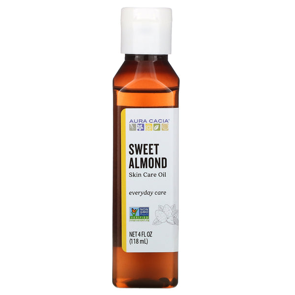 Aura Cacia, Skin Care Oil, Sweet Almond, 4 fl oz (118 ml) - The Supplement Shop