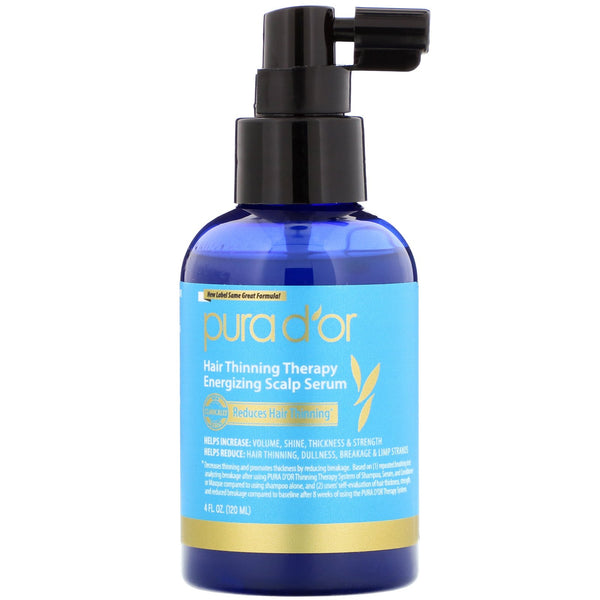 Pura D'or, Hair Thinning Therapy Energizing Scalp Serum, 4 fl oz (120 ml) - The Supplement Shop