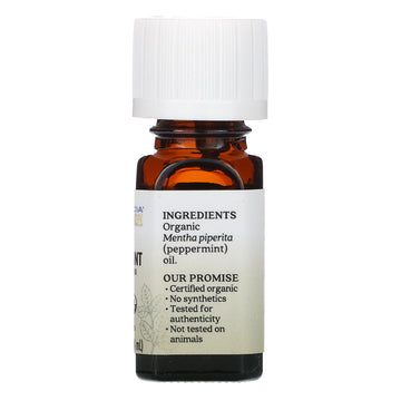 Aura Cacia, Organic Pure Essential Oil, Peppermint, 0.25 fl oz (7.4 ml)