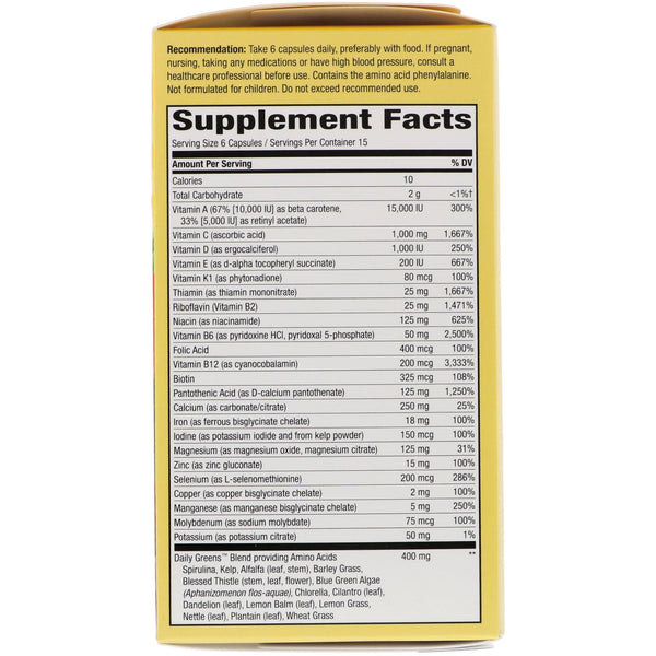 Nature's Way, Alive! Max6 Daily, Multi-Vitamin, 90 Veg Capsules - The Supplement Shop