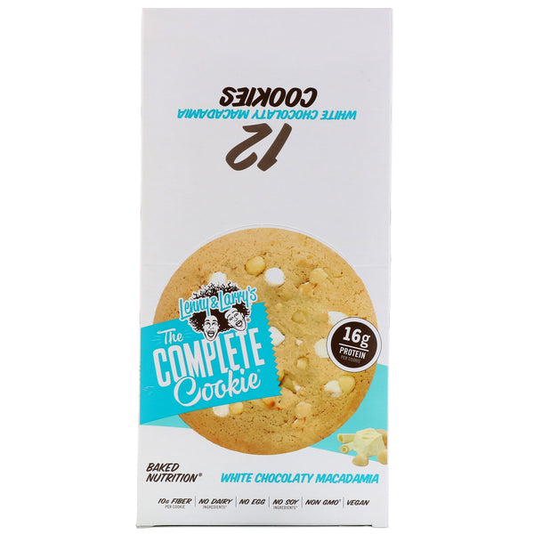 Lenny & Larry's, The Complete Cookie, White Chocolaty Macadamia, 12 Cookies, 4 oz (113 g) Each - The Supplement Shop
