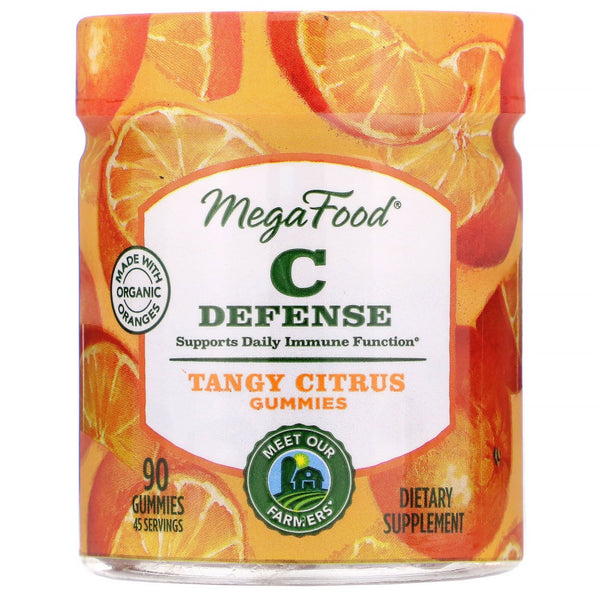 MegaFood, C Defense, Tangy Citrus Gummies, 90 Gummies - The Supplement Shop