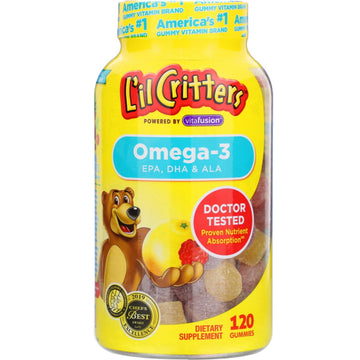 L'il Critters, Omega-3, Raspberry-Lemonade Flavors, 120 Gummies