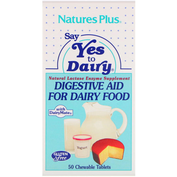 Nature's Plus, Say Yes to Dairy, Digestive Aid For Dairy Food, 50 Chewable Tablets - The Supplement Shop