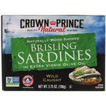 Crown Prince Natural, Brisling Sardines, in Extra Virgin Olive Oil, 3.75 oz (106 g) - The Supplement Shop