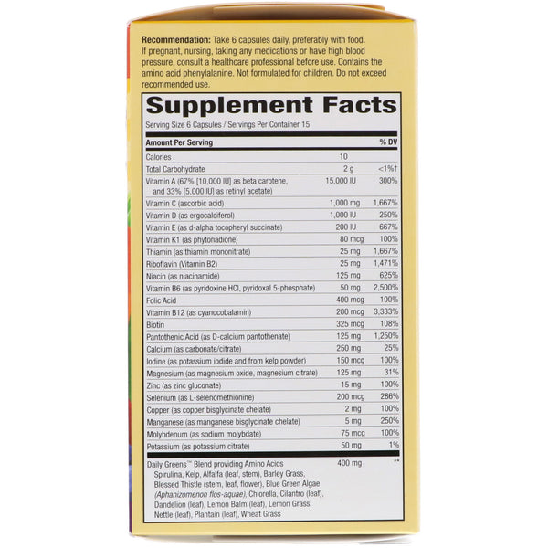 Nature's Way, Alive! Max6 Daily, Multi-Vitamin, No Added Iron, 90 Veg Capsules - The Supplement Shop