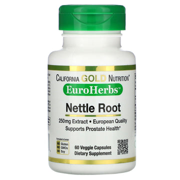 California Gold Nutrition, Nettle Root Extract, EuroHerbs, 250 mg, 60 Veggie Caps