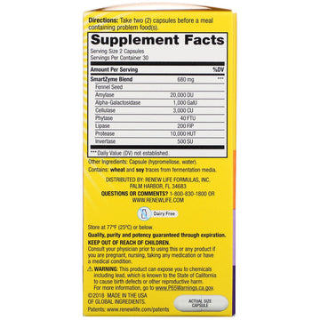 Renew Life, Gas Stop™ Enzyme Formula, 60 Vegetarian Capsules