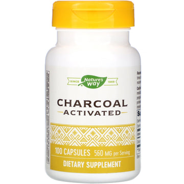 Nature's Way, Charcoal Activated, 560 mg (per serving) , 100 Capsules