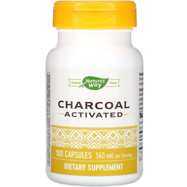 Nature's Way, Charcoal Activated, 560 mg, 100 Capsules - The Supplement Shop