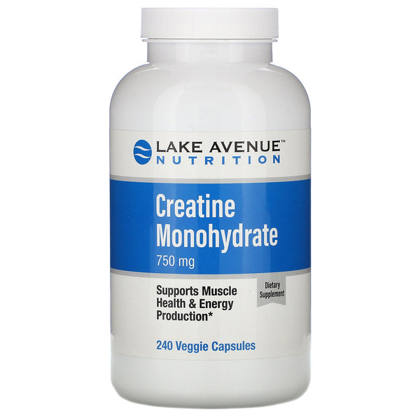 Lake Avenue Nutrition, Creatine Monohydrate, 750 mg, 240 Veggie Capsules - The Supplement Shop