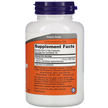 Now Foods, L-Ornithine, 500 mg, 120 Veg Capsules