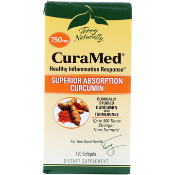 EuroPharma, Terry Naturally, CuraMed, 750 mg, 120 Softgels