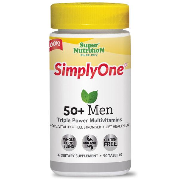Super Nutrition, SimplyOne, 50+ Men Triple Power Multivitamins, 90 Tablets - The Supplement Shop