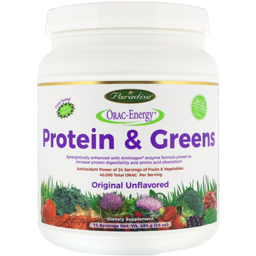 Paradise Herbs, ORAC-Energy, Protein & Greens, Original Unflavored, 16 oz (454 g)