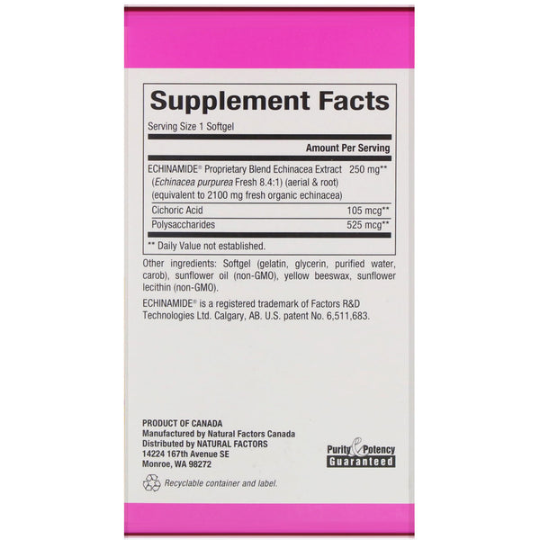 Natural Factors, Patented Echinamide, 60 Softgels - The Supplement Shop