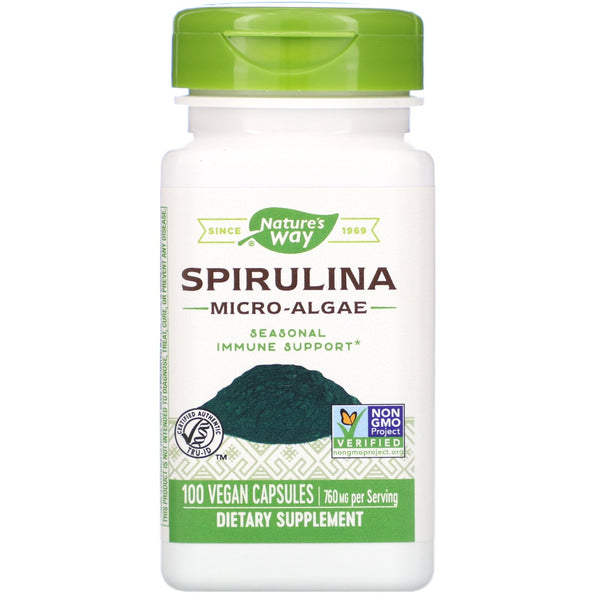 Nature's Way, Spirulina Micro-Algae, 760 mg, 100 Vegan Capsules - The Supplement Shop