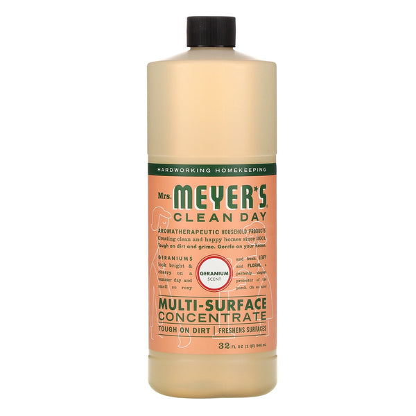 Mrs. Meyers Clean Day, Multi-Surface Concentrate, Geranium, 32 fl oz (946 ml) - The Supplement Shop