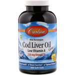 Carlson Labs, Wild Norwegian Cod Liver Oil Gems, Low Vitamin A, Natural Lemon Flavor, 300 Soft Gels - The Supplement Shop