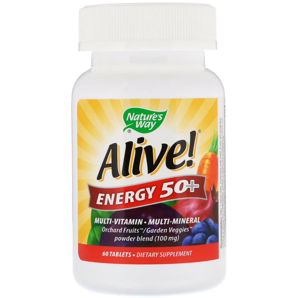Nature's Way, Alive! Energy 50+, Multivitamin-Multimineral, For Adults 50+, 60 Tablets