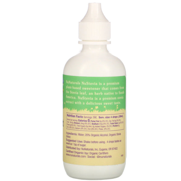 NuNaturals, NuStevia, Organic Clear Extract, 4 fl oz (118 ml) - The Supplement Shop