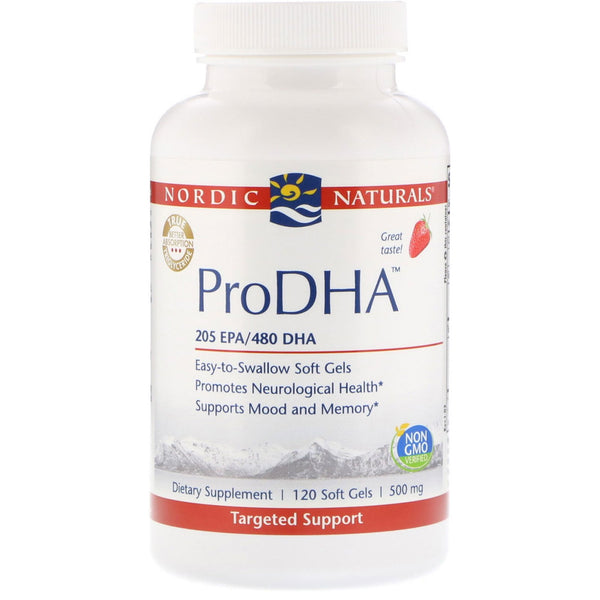 Nordic Naturals, ProDHA, Strawberry, 500 mg, 120 Soft Gels - The Supplement Shop