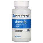 Lake Avenue Nutrition, Vitamin D3, 5,000 IU, 360 Softgels - The Supplement Shop