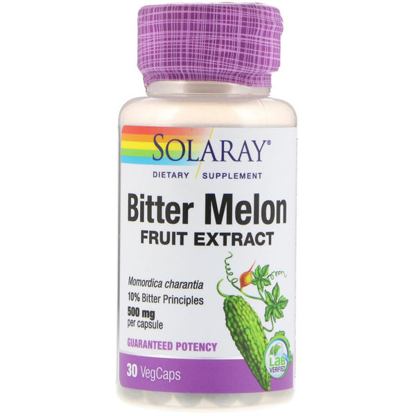 Solaray, Bitter Melon Fruit Extract, 500 mg, 30 VegCaps - The Supplement Shop