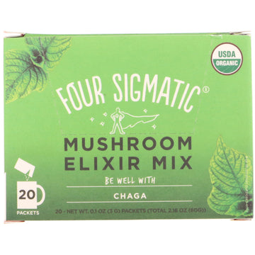 Four Sigmatic, Chaga, Mushroom Elixir Mix, 20 Packets, 0.1 oz (3 g) Each