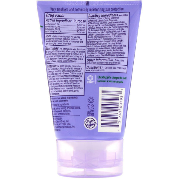 Alba Botanica, Soothing Sunscreen, SPF 45, Pure Lavender, 113 g (4 oz) - The Supplement Shop
