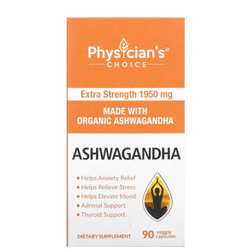 Physician's Choice, Organic Ashwagandha, 1,950 mg, 90 Veggie Capsules