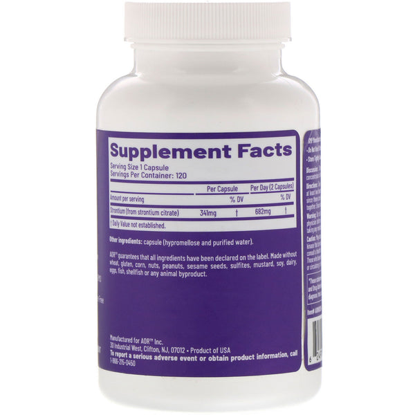 Advanced Orthomolecular Research AOR, Strontium Support II, 120 Vegetarian Capsules - The Supplement Shop