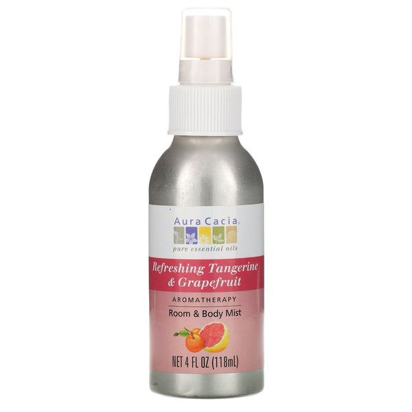 Aura Cacia, Aromatherapy Room & Body Mist, Refreshing Tangerine & Grapefruit, 4 fl oz (118 ml) - The Supplement Shop