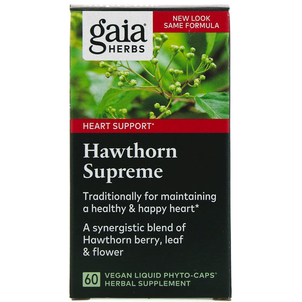 Gaia Herbs, Hawthorn Supreme, 60 Vegan Liquid Phyto-Caps - The Supplement Shop