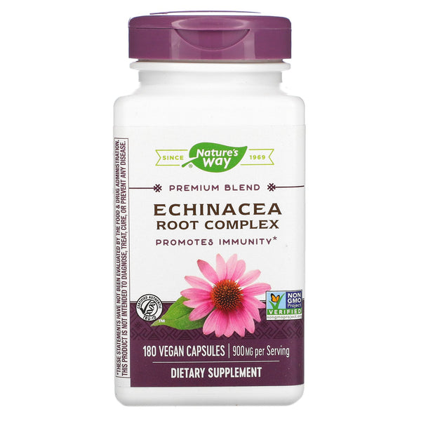 Nature's Way, Premium Blend Echinacea Root Complex, 900 mg, 180 Vegan Capsules - The Supplement Shop