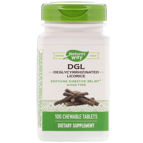 Nature's Way, DGL, Deglycyrrhizinated Licorice, 100 Chewable Tablets - The Supplement Shop
