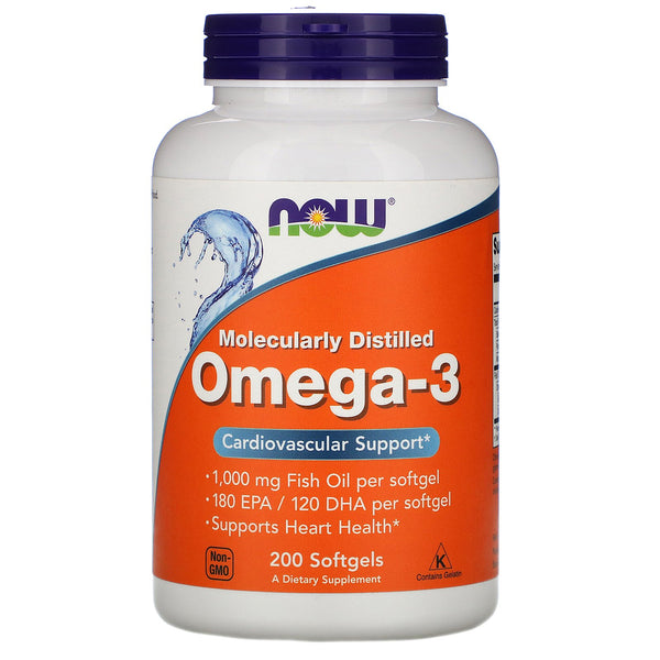 Now Foods, Omega-3, 180 EPA/120 DHA, 200 Softgels - The Supplement Shop